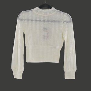 Band Of The Free Ivory Ribbed Knit Pullover Women‎ Small Coquette Bohemian NWT
